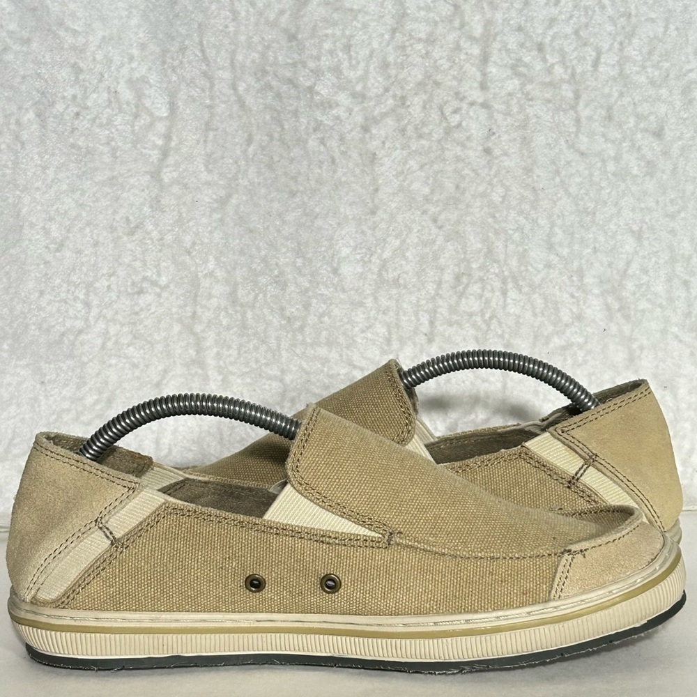 Skechers Merric Mens Sand Canvas Planted Slip On Casual Shoes Sz M 7 W 9.5 - Picture 6 of 11